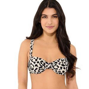 Freshwater NWT Cheetah-Print Shirred Bikini Top Size X-Large